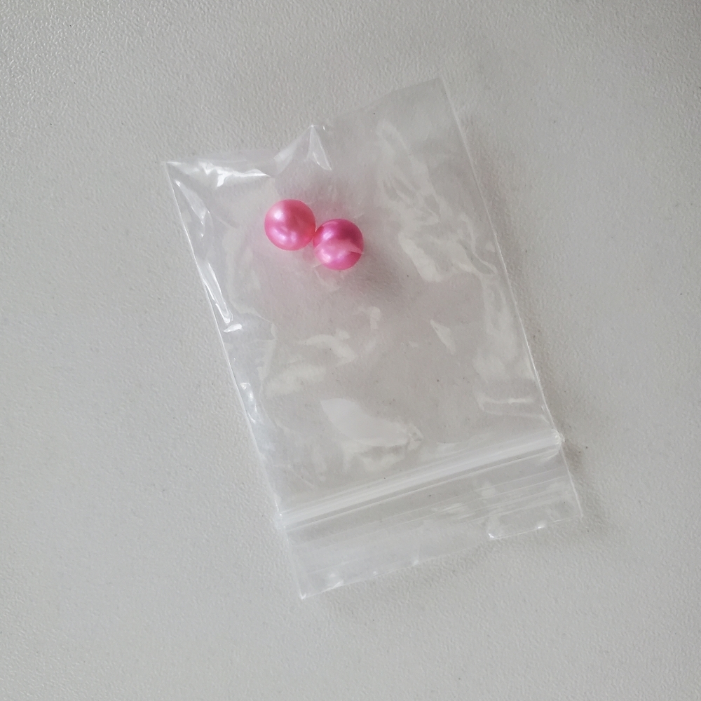 Genuine Freshwater pearls cultured hot pink small 6.35mm round loose